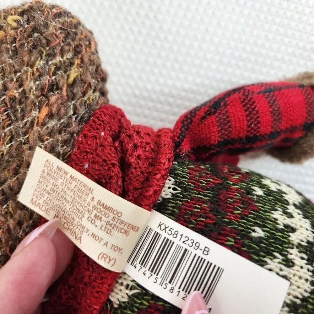 DanDee Christmas Winter Holiday Fox Standing Decor 2 Plaid Rustic Animals